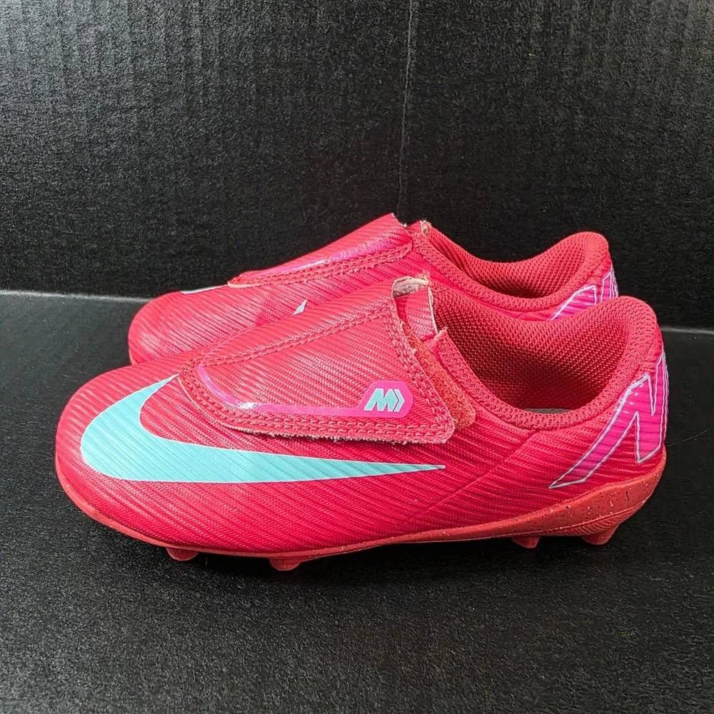 Nike Mercurial Vapor 15 Club Pink Blue Kids Soccer Cleats FQ8290-800 Size 11C